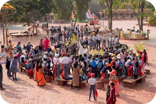 Students group outing